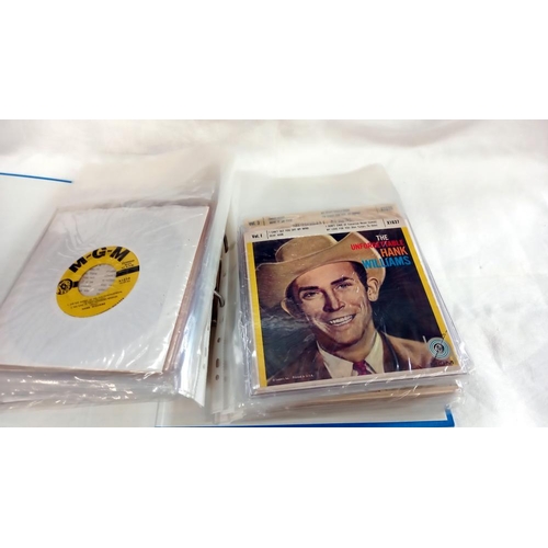 468 - Folder full of Hank Williams 45's Yellow MGM