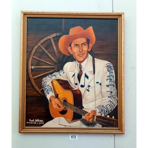 672 - Hank WIlliams Fire ball with a guitar picture