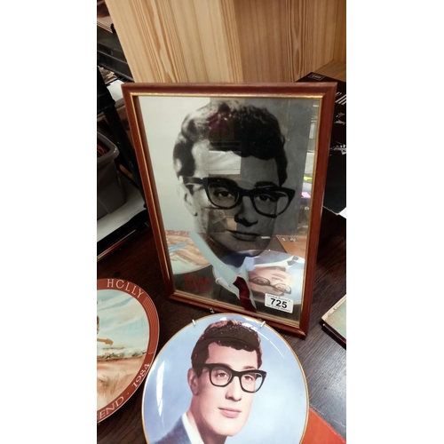 725 - 2 x Buddy Holly Plates + 1 mirror