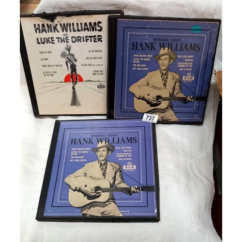 737 - 3 Hank WIlliams 78 box sets MGM including Luke the drifter