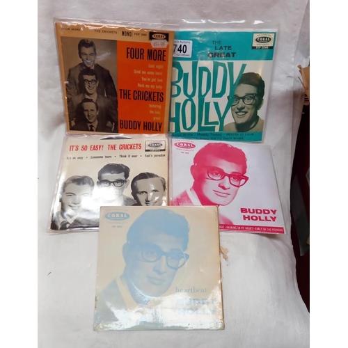 740 - 5 x Buddy Holly EP Coral Label