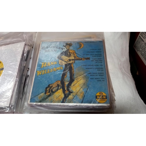 741 - Folder of Hank WIlliams EPs, Canada Market, Yellow Label