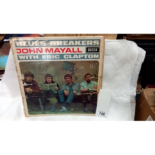 748 - Blue Breakers, John Mayall with Clapton, record good condition cover used