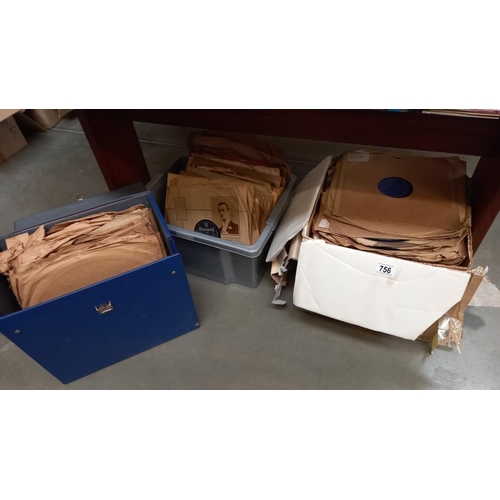 756 - 3 boxes of interesting 78s. Some rare classical recordings