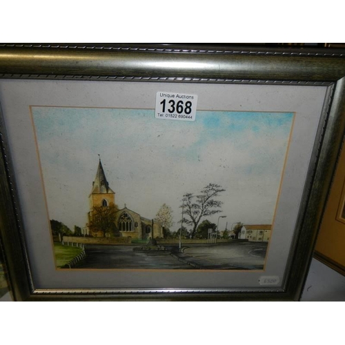 1368 - Four good framed and glazed and one unframed watercolours, COLLECT ONLY.