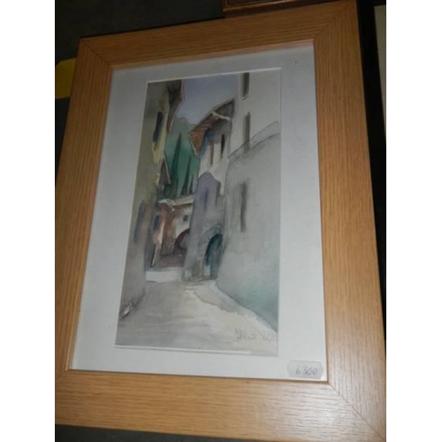 1369 - Five good framed and glazed watercolours, COLLECT ONLY.