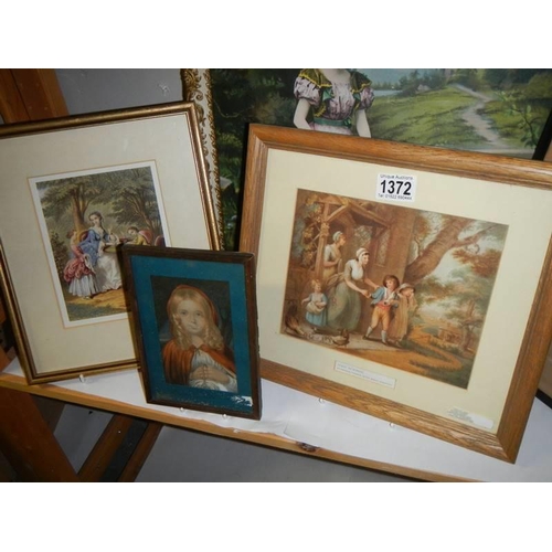 1372 - Five mid 20th century framed and glazed prints, COLLECT ONLY