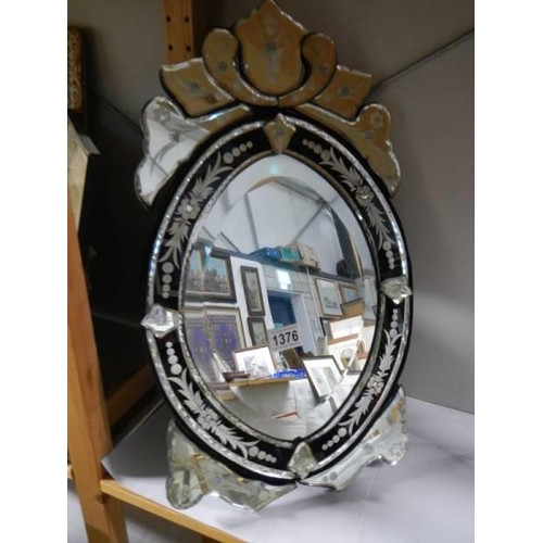 1376 - A late 20th century Italian style dressing table mirror with bevelled edges. COLLECT ONLY.