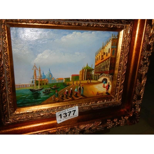 1377 - A gilt framed Venetian scene,