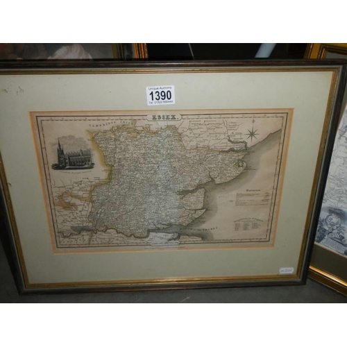 1390 - Three framed and glazed mid 20th century maps. COLLECT ONLY.