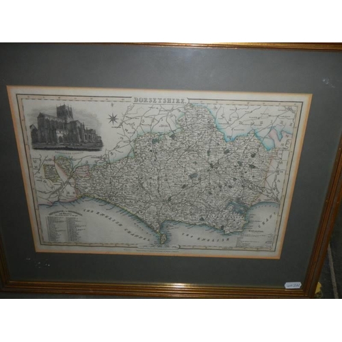 1390 - Three framed and glazed mid 20th century maps. COLLECT ONLY.