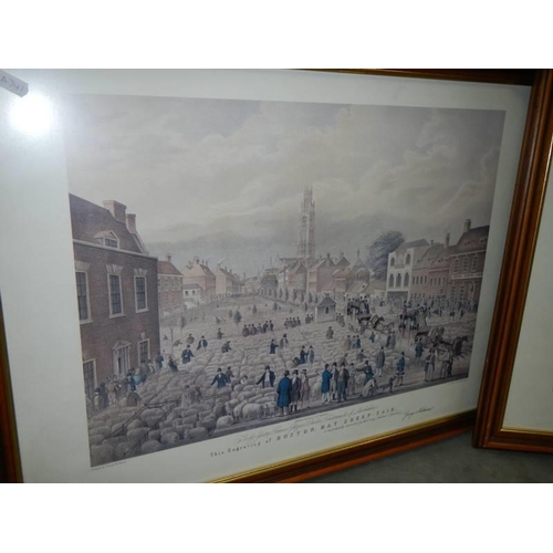 1396 - Two good framed and glazed Boston related prints, COLLECT ONLY.