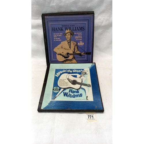 771 - Hank Williams, Box 1 Moanin the blues, Box 2 Memorial Album