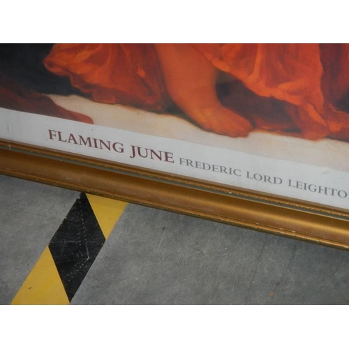 1401 - A framed and glazed print entitled 'Flaming June' by Frederick Lord Leighton, COLLECT ONLY.