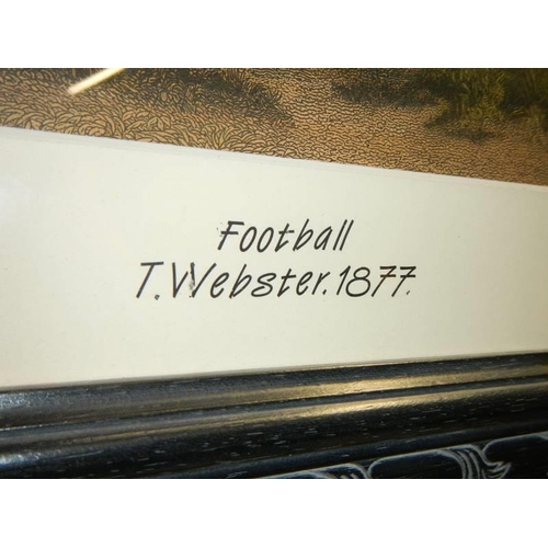 1411 - Two framed and glazed T Webster R A prints entitles 'Football' and 'The Playgorund' COLLECT ONLY.