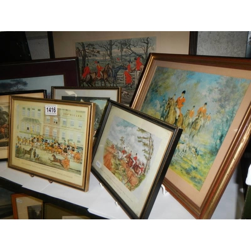 1416 - A good lot of hunting related prints, COLLECT ONLY.