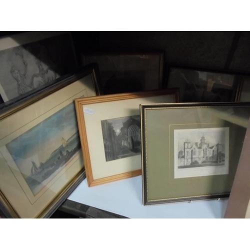 1417 - A good lot of framed and glazed engravings etc., COLLECT ONLY.