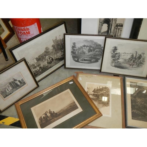 1423 - A good lot of framed and unframed engravings and prints, COLLECT ONLY.