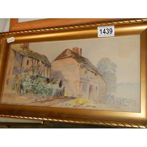 1439 - A good framed and glazed watercolour signed Lucas, 1893. COLLECT ONLY.