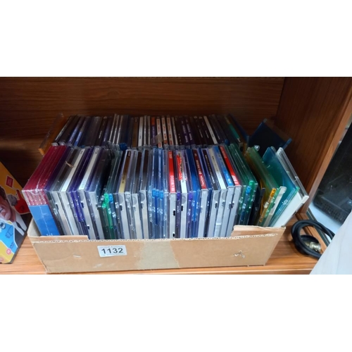 1132 - A box full of blank DVDs, cases etc