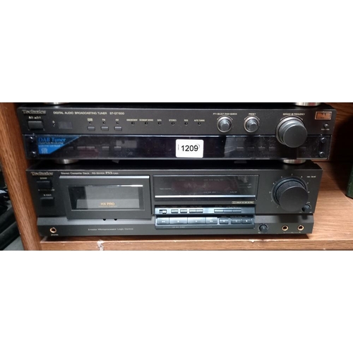 1209 - A Technics DAB tuner, ST-GT-1000 & a cassette deck RS-BX 404