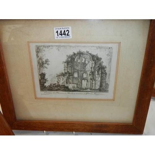 1442 - Six early Victorian framed and glazed engravings, COLLECT ONLY.