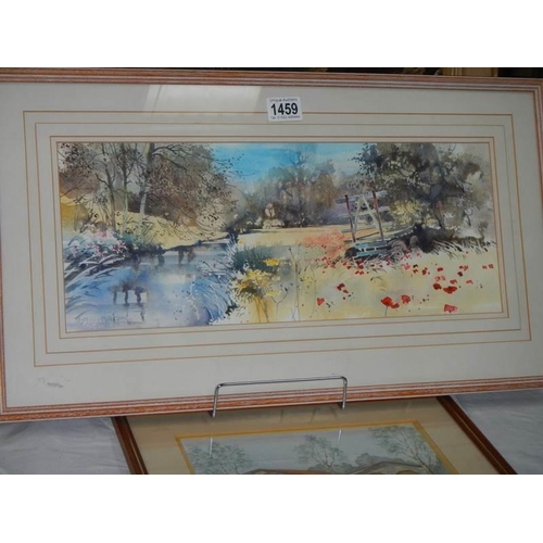 1459 - Three good framed and glazed watercolours, COLLECT ONLY.