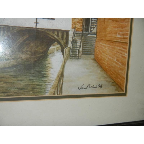 1471 - A signed mid 20th century watercolour Lincoln scene, COLLECT ONLY.