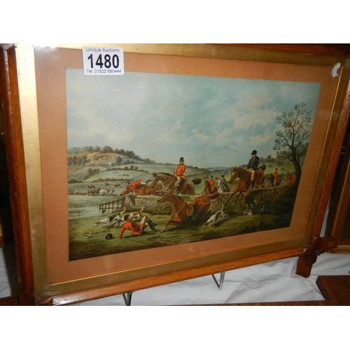 1480 - A pair of 20th century hunting prints, COLLECT ONLY.