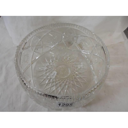 1295 - A large cut glass bowl.