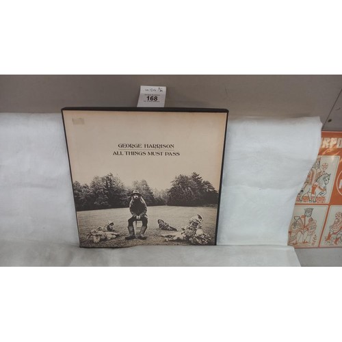 168 - George Harrison, All things must pass. 3 record set with poster Excelle