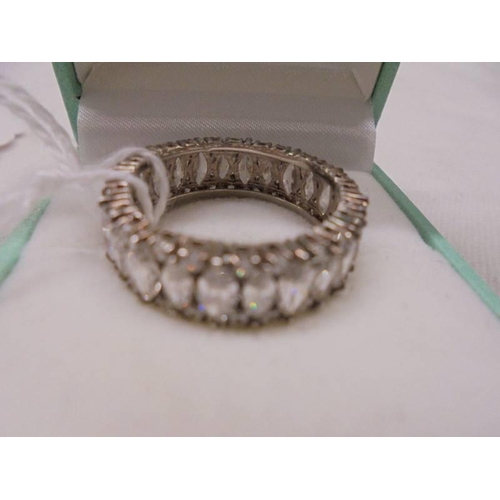 1133 - A silver full eternity ring, size Q.