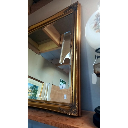 1 - A large gilt framed mirror 70cm x 100cm COLLECT ONLY