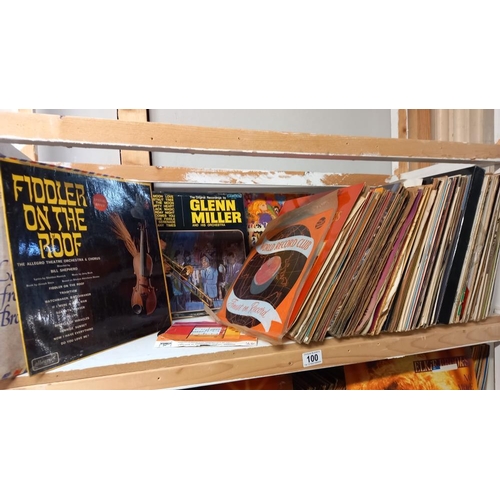 100 - A large quantity of LP records, various genres over 5 shelves COLLECT ONLY