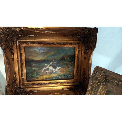 103 - 3 ormalu gilt framed prints