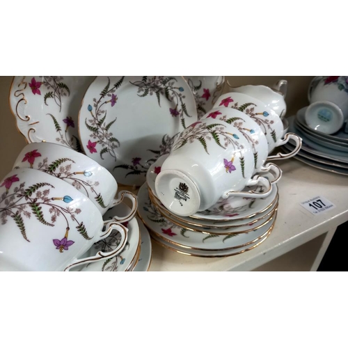 107 - Chinese rose pattern and Paragon tea sets