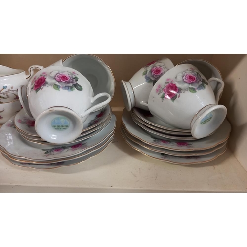 107 - Chinese rose pattern and Paragon tea sets