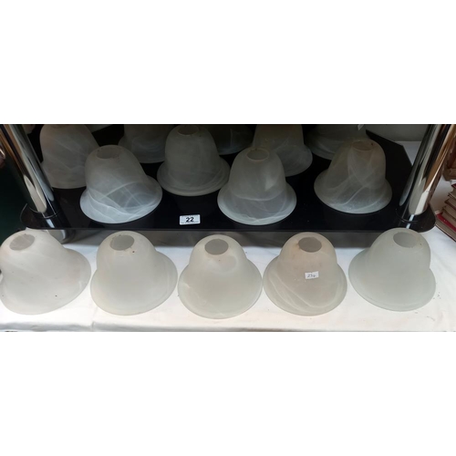 22 - A quantity of frosted glass lamp shades COLLECT ONLY