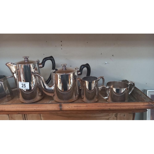 25 - 2 good vintage plated tea sets