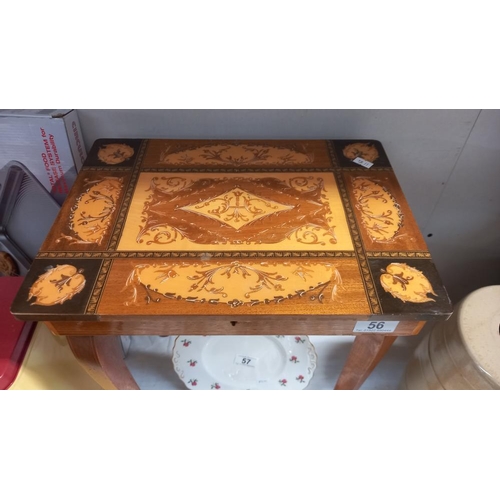 56 - An Italian inlaid musical side table COLLECT ONLY