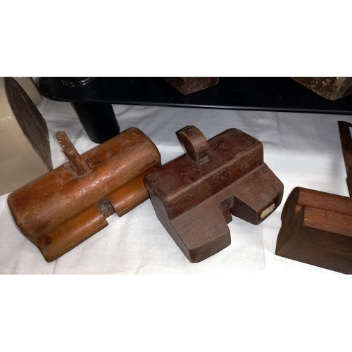 63 - A selection of old wooden carpenters planes