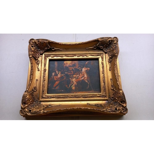 64 - 3 gilt framed prints in antique style