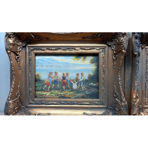 64 - 3 gilt framed prints in antique style