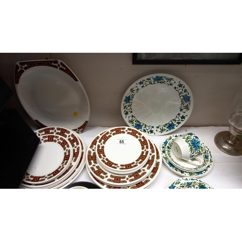 65 - A vintage Meakin and Midwinter tea and dinner set COLLECT ONLY