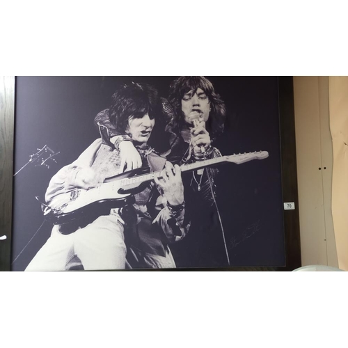 70 - A large framed print of Mick Jagger and Bill Wyman 110cm x 87cm COLLECT ONLY