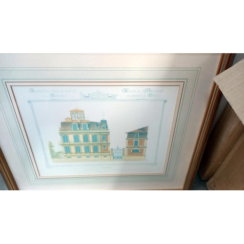 72 - A quantity of framed prints of classical buildings COLLECT ONLY