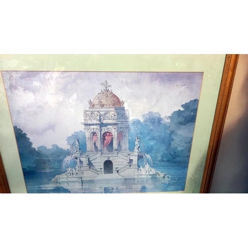 72 - A quantity of framed prints of classical buildings COLLECT ONLY