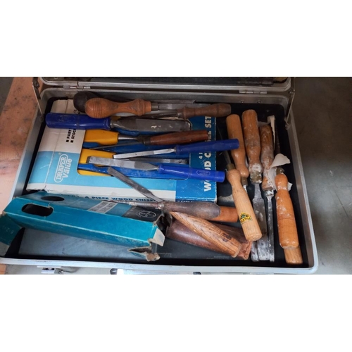 79 - A case of wooden chisels etc