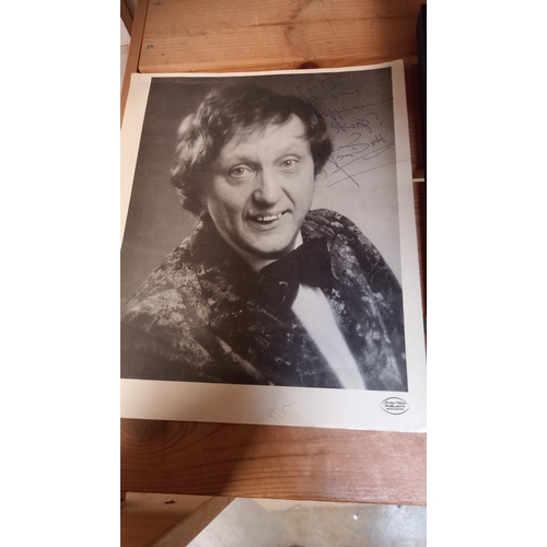 91 - Ken Dodd autographed booklet and photograph and quantity of facsimile printed photos etc