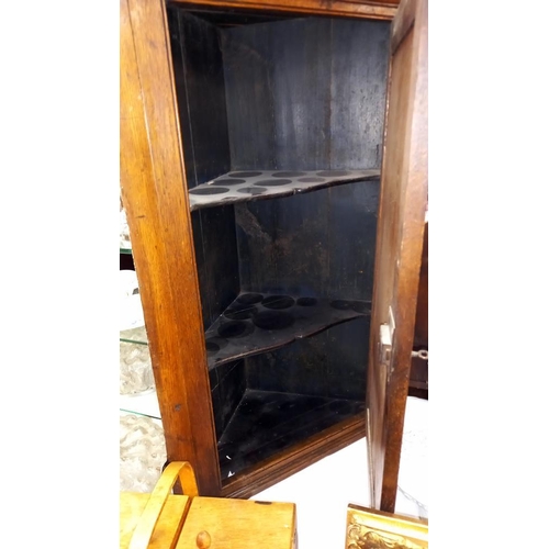 130 - A 19c oak corner cupboard COLLECT ONLY